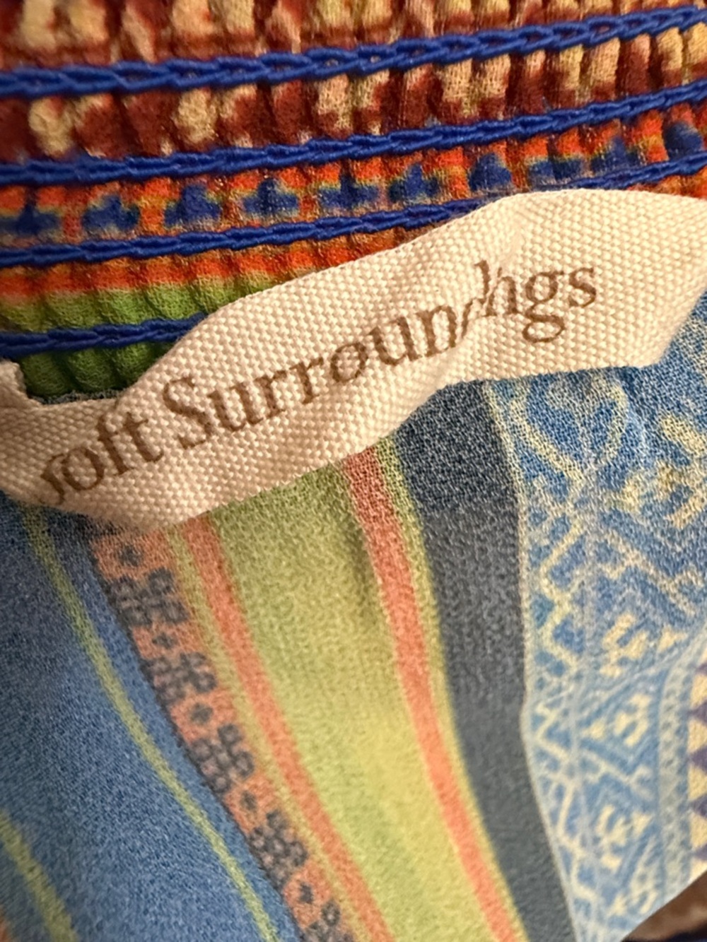 Soft Surroundings Vibrant Multicolor Stripe Asymmetrical Skirt - Picture 4 of 5